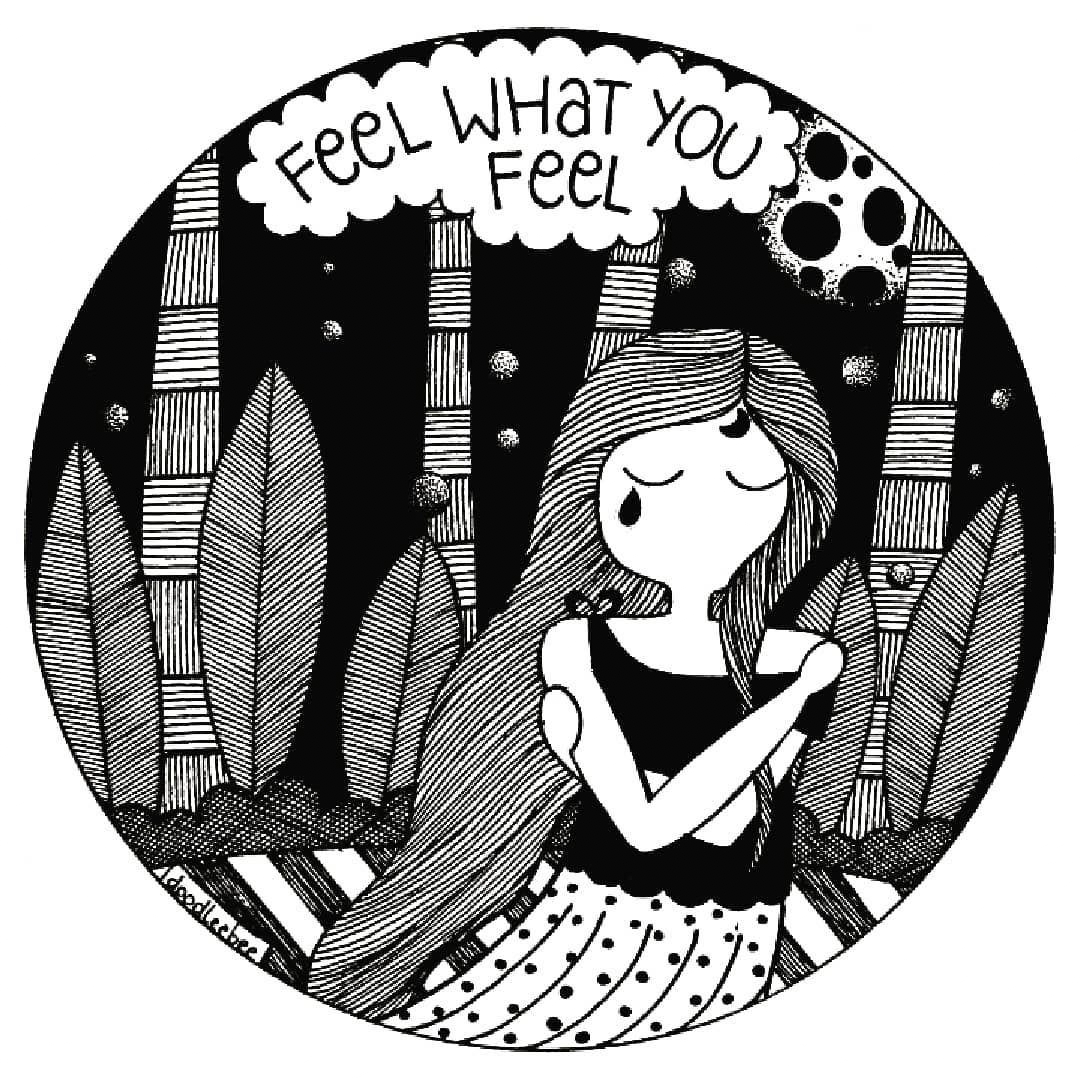 手绘一组黑白线描画素材