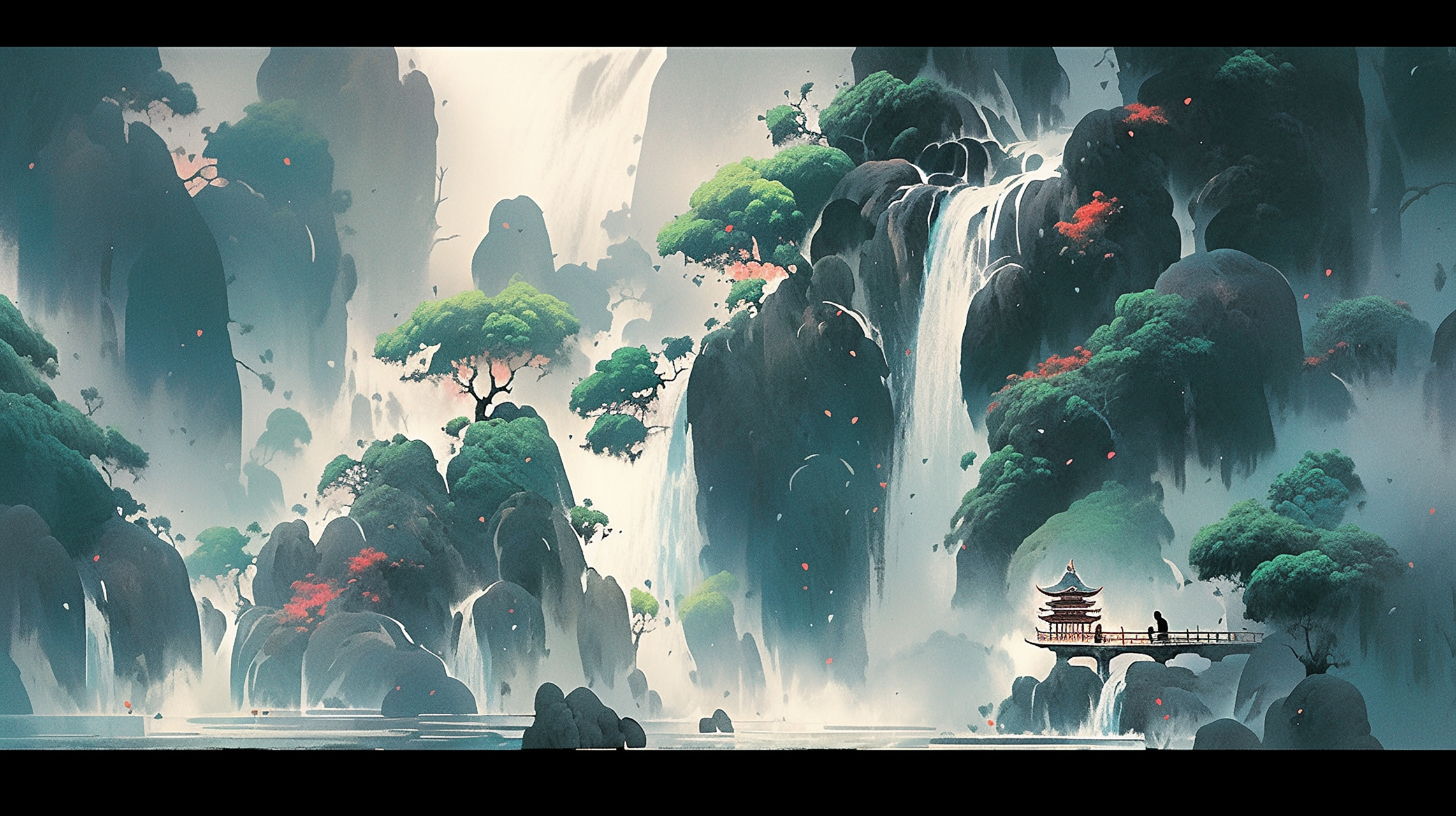 中国山水场景#ai绘画# #场景# #壁纸