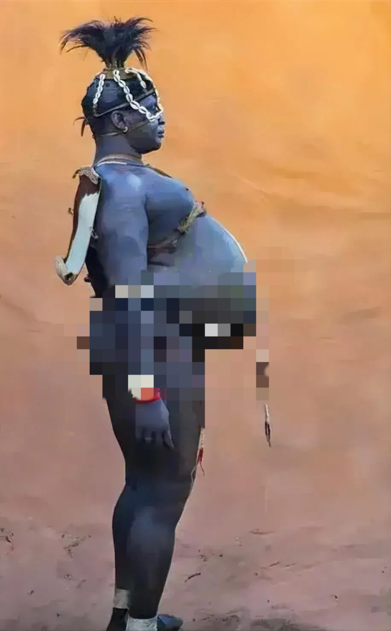 2015年,非洲埃塞俄比亚博迪原始部落,一个男子留下的一张照片.