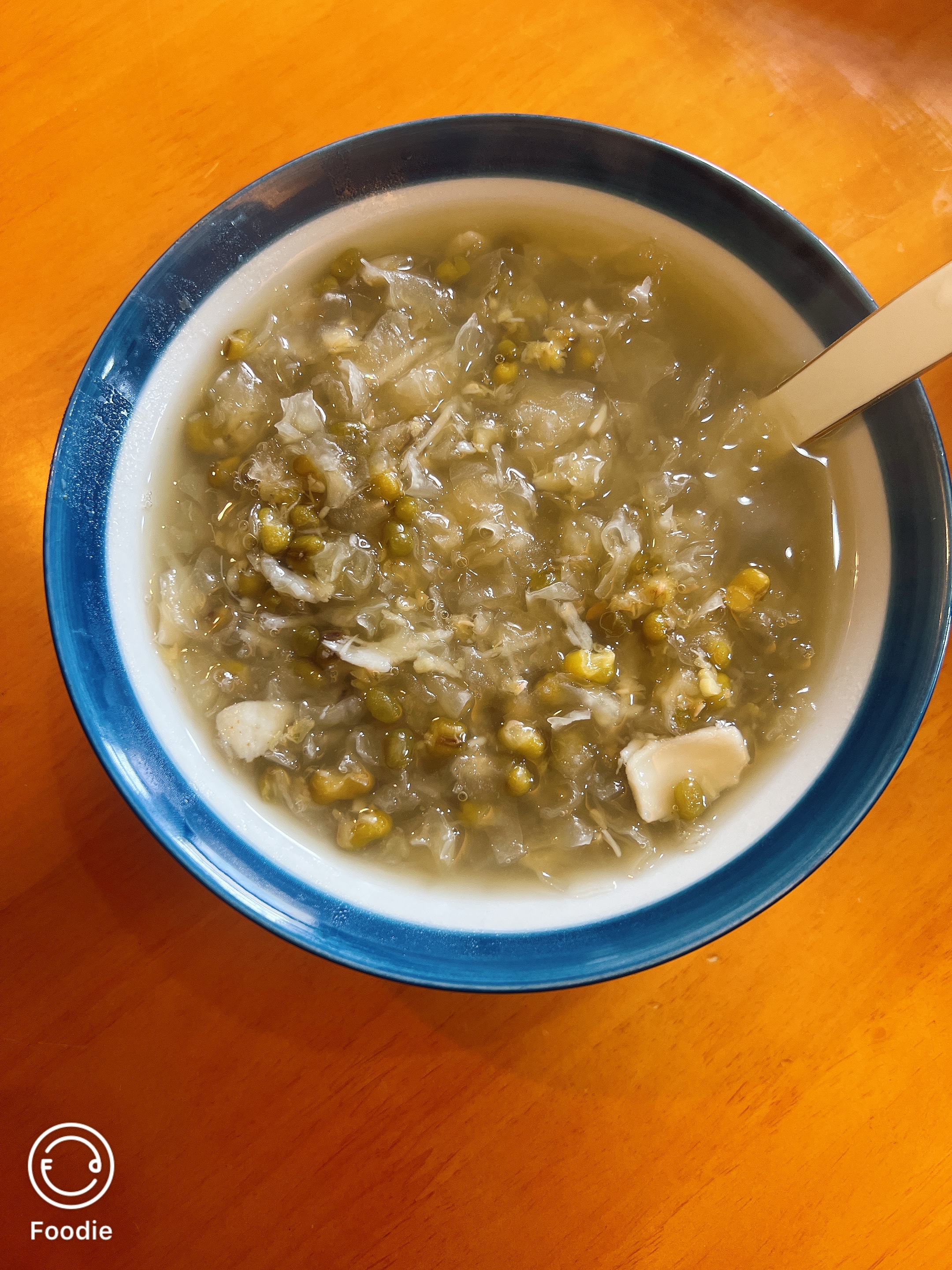 100天养生早餐之d98绿豆百合黄冰糖银耳羹