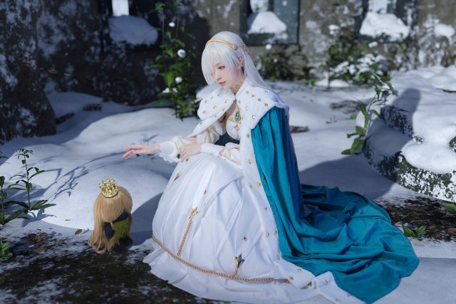 二次元fgo兽国的皇女cos!肤如凝脂,螓首蛾眉,圣洁!