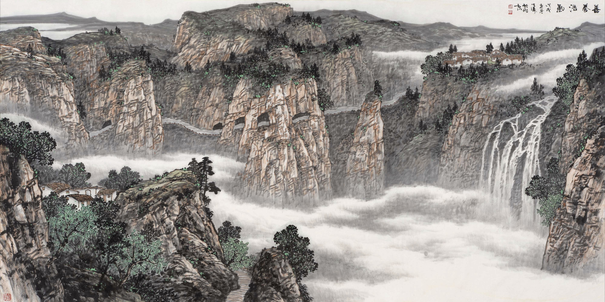 「艺惠藏」王洪涛的山水画气势磅礴,气韵生动烟云氤氲,意境深远