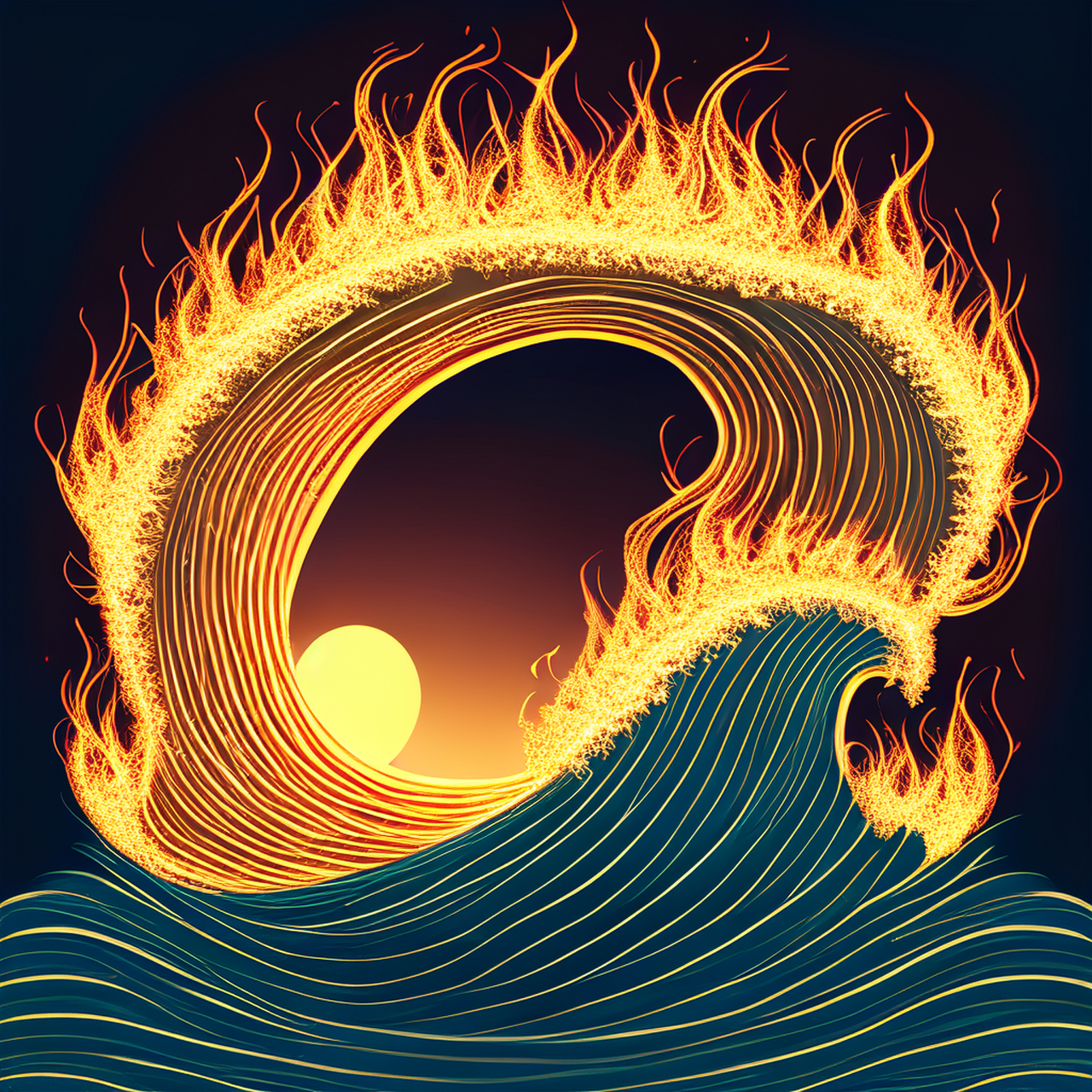 ai绘画作品--抽象画大海