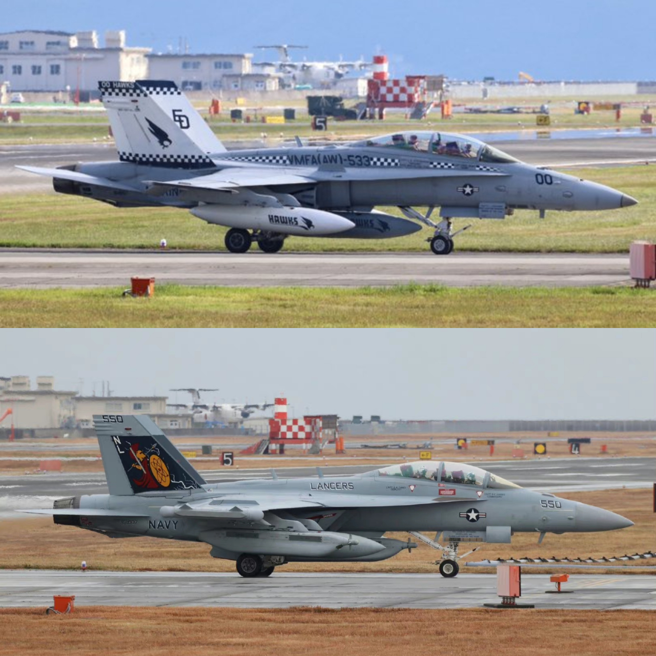 驻日美军岩国基地里等待起飞的电虫与斗虫[暗中观察]