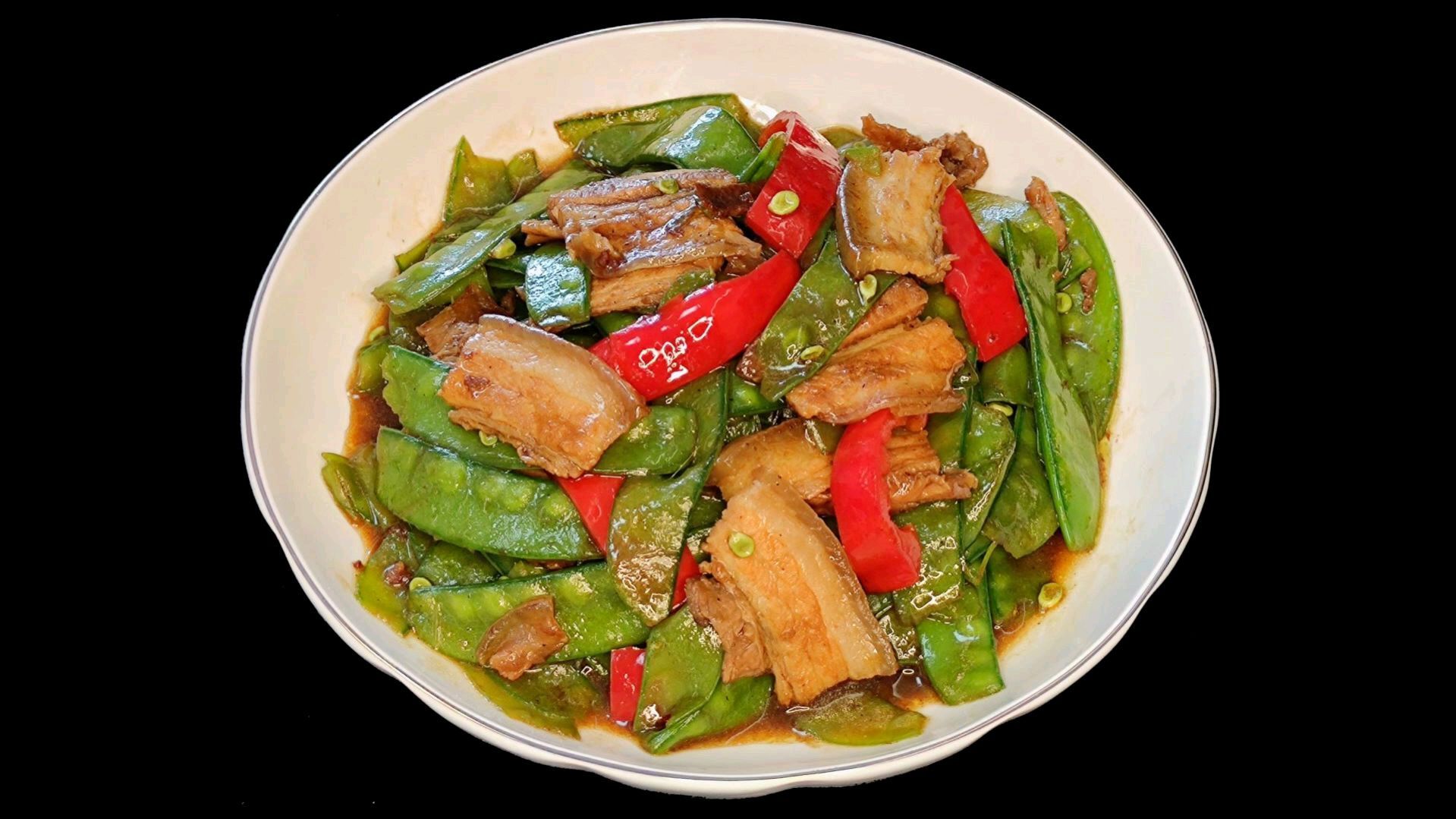 20年大厨教肉炒荷兰豆,三招让荷兰豆翠绿不变色,爽脆好吃又鲜嫩