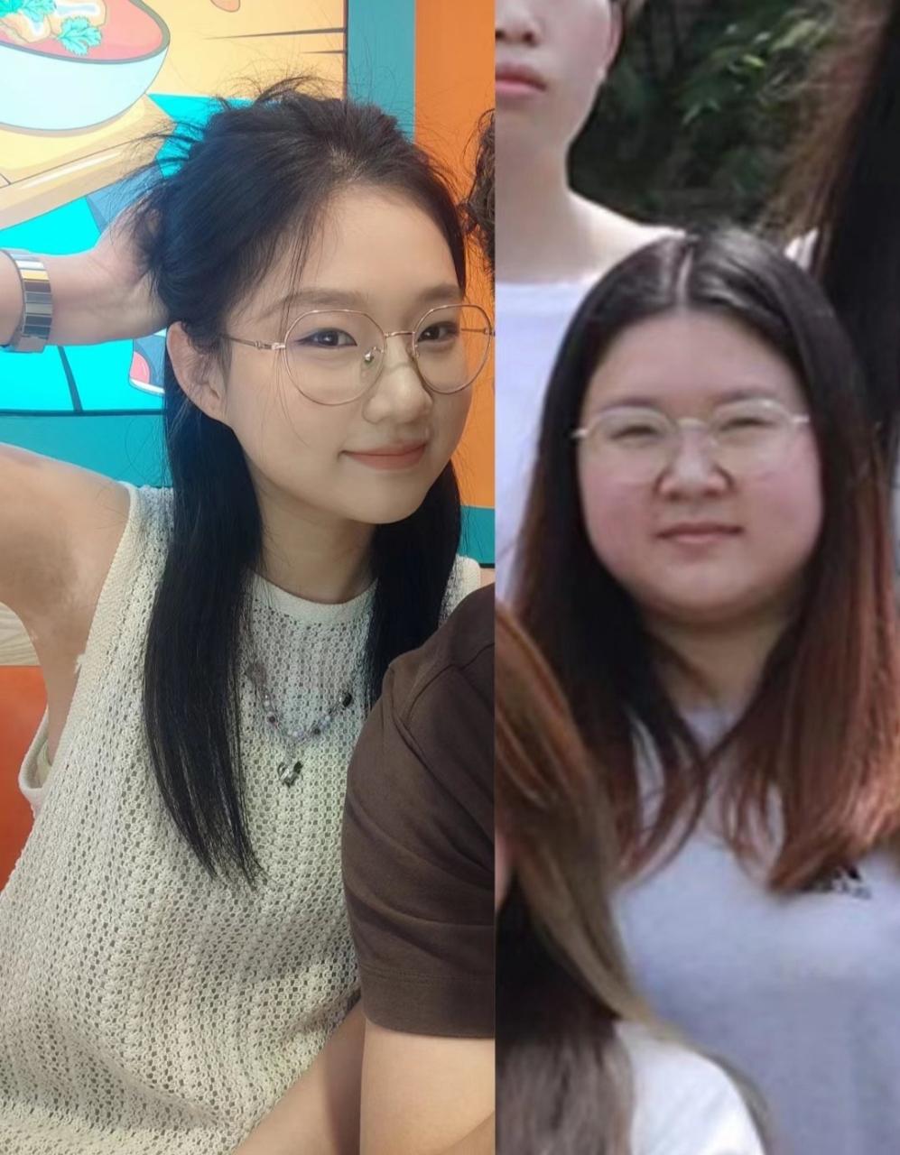 左边是摆脱甲减困扰后的我,右边是甲减时候的自己,感觉变化好大