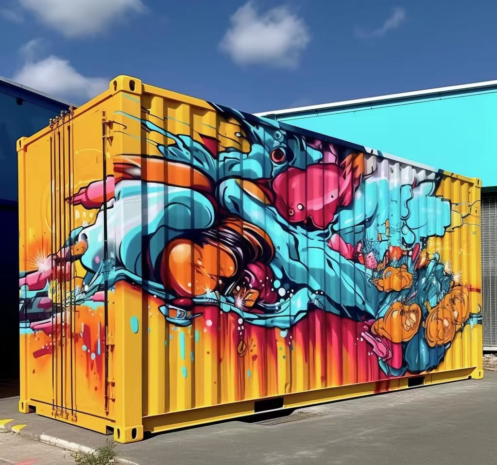 集装箱彩绘成为街区的一道风景线