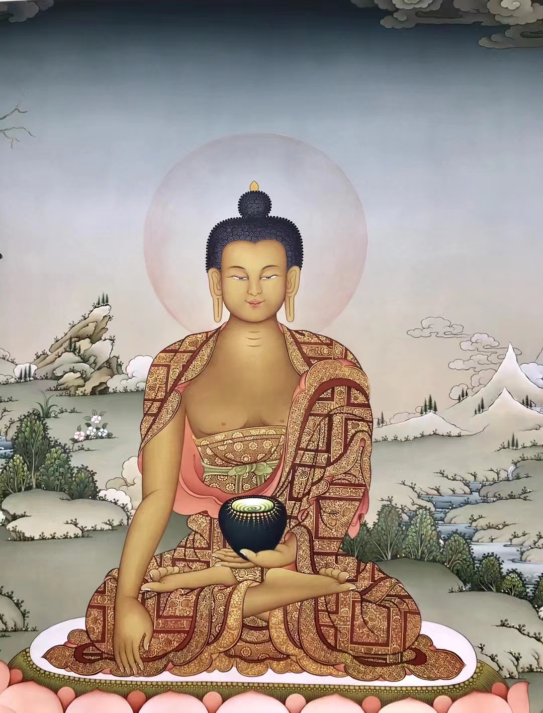 山水意境的唐卡