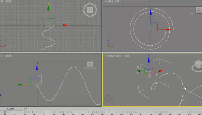 3dmax样条线和螺旋线的创建