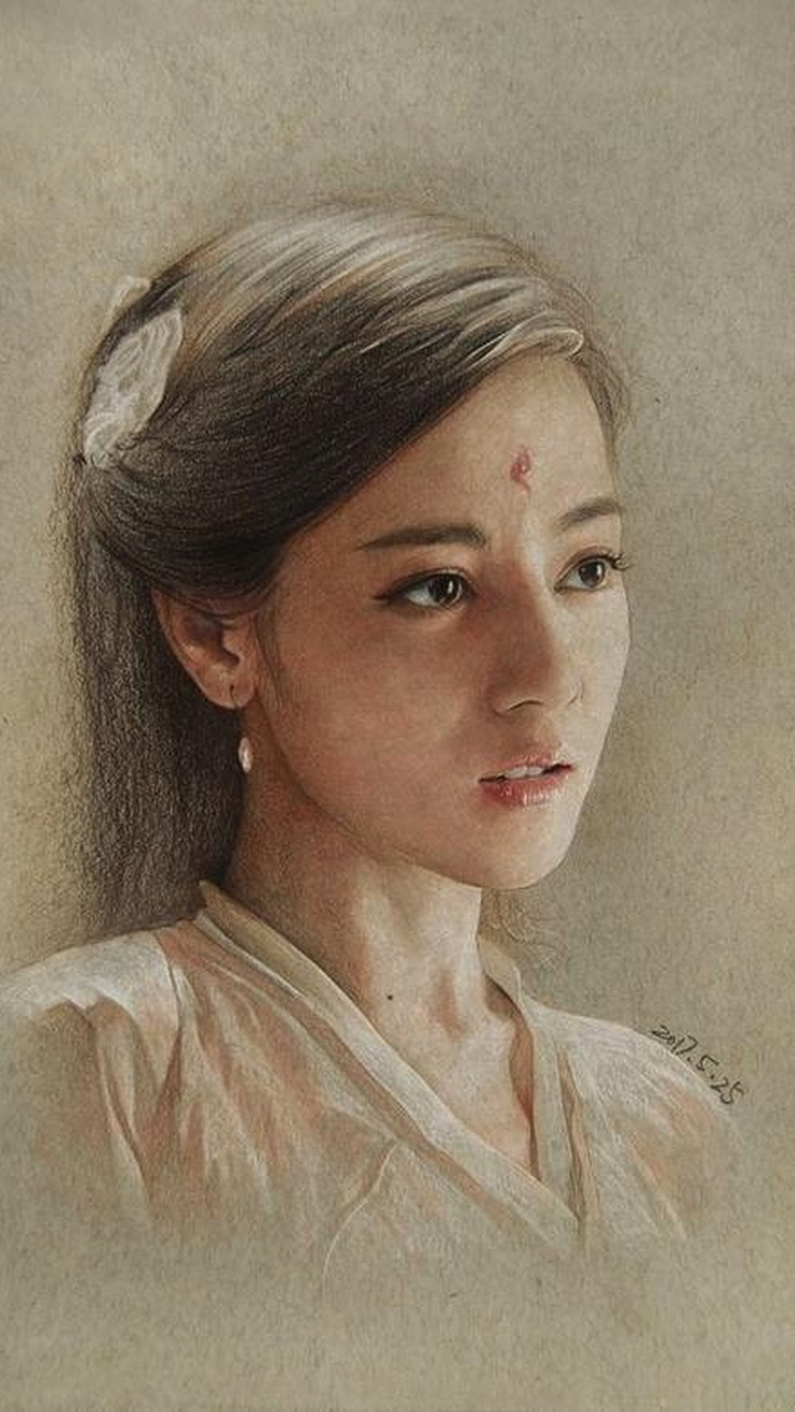 素描,彩铅素描,精气神兼备.