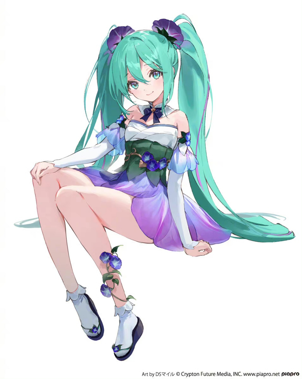 插画# furyu 初音未来 flower fairy-朝顔插图 压泡面景品