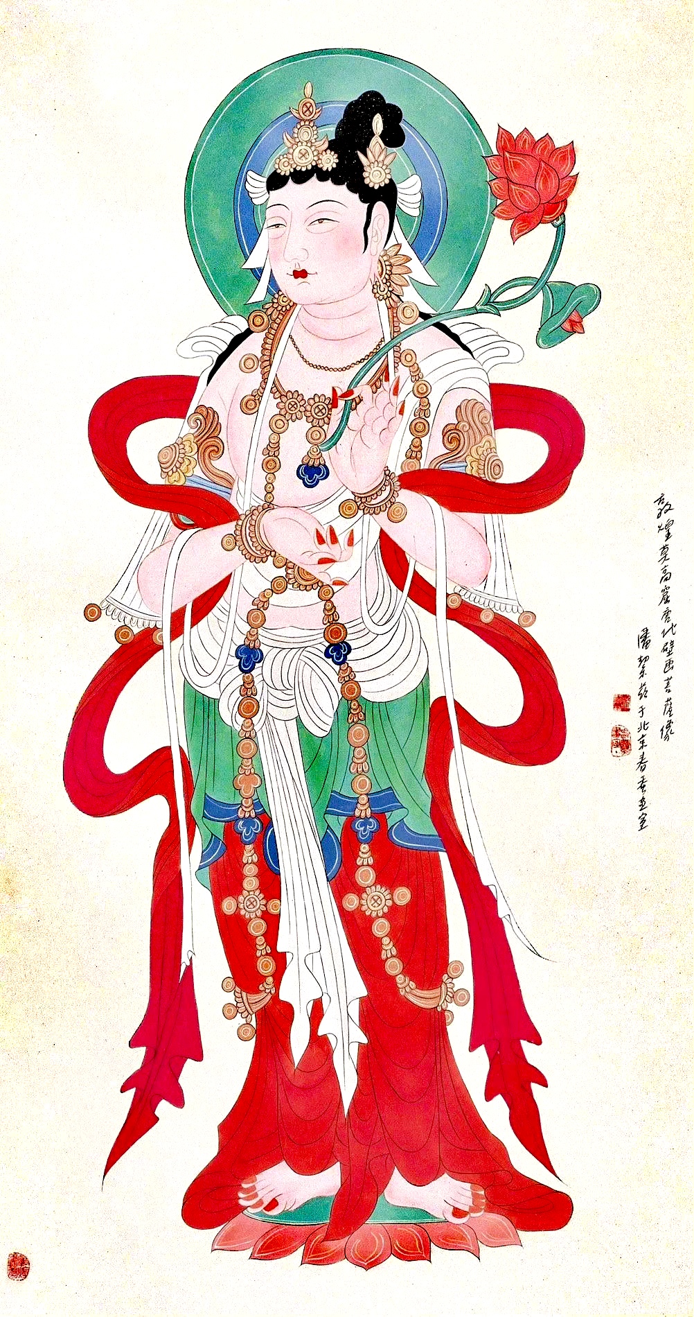 画家潘絜兹 敦煌壁画人物作品欣赏