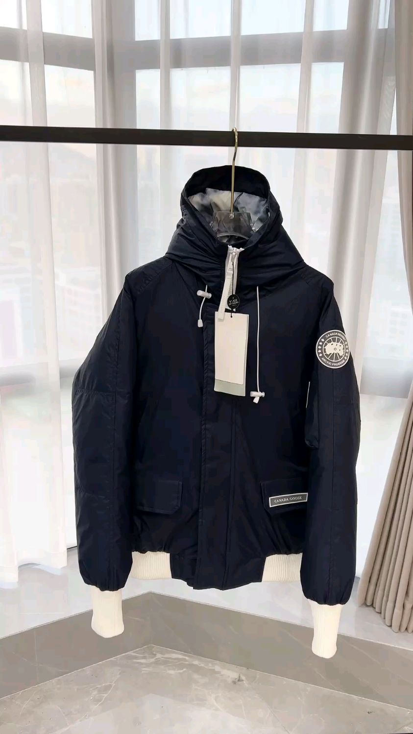 加拿大鹅01款冰川系列飞行员羽绒服夹克(心境蓝)-度小视