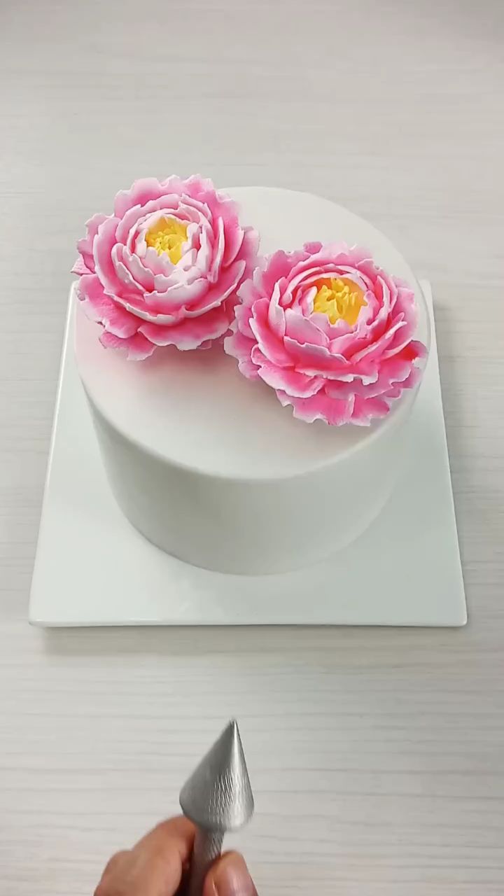 生日蛋糕裱花,牡丹花.