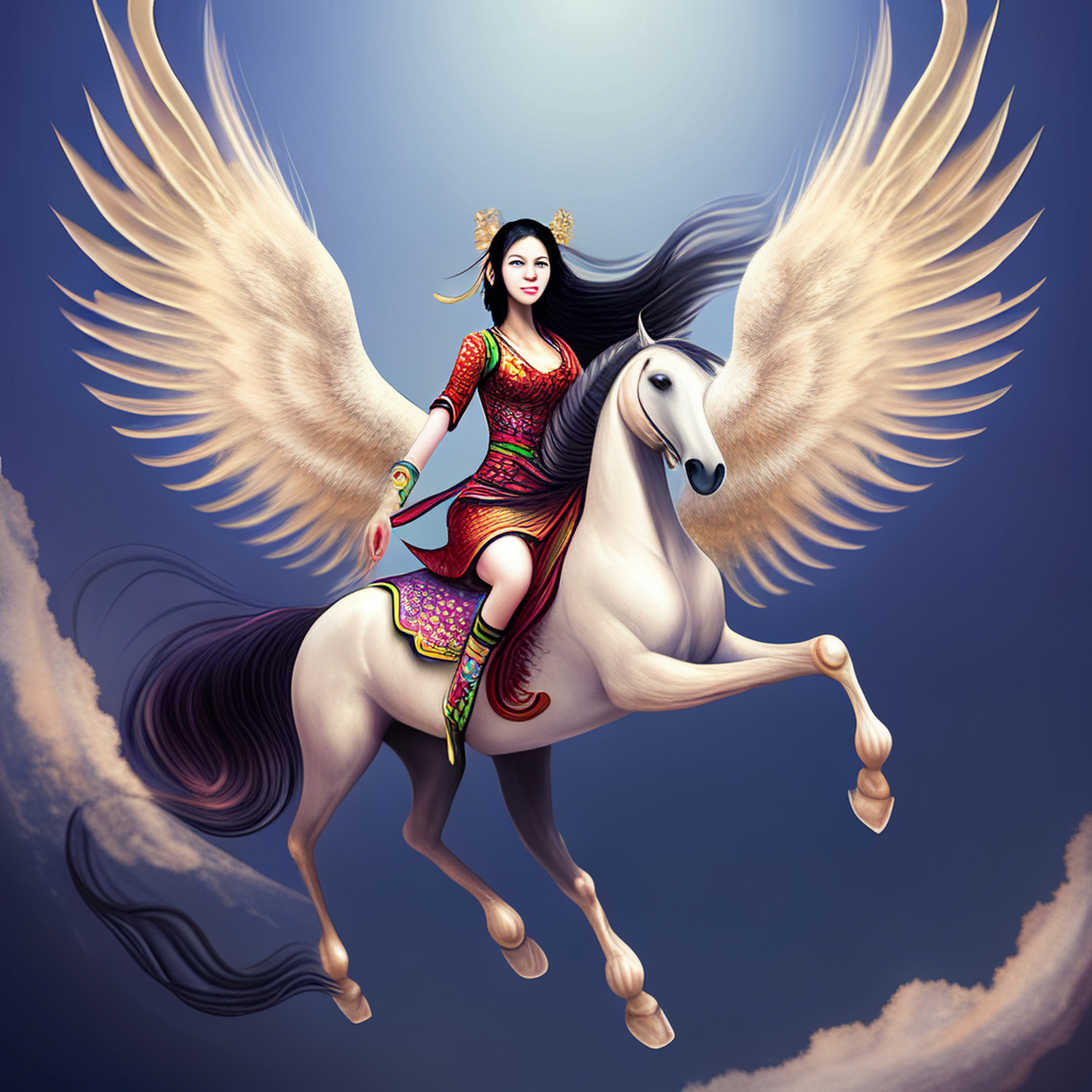 百度ai绘图黑科技# [大笑][大笑]ai创作的—天马行空