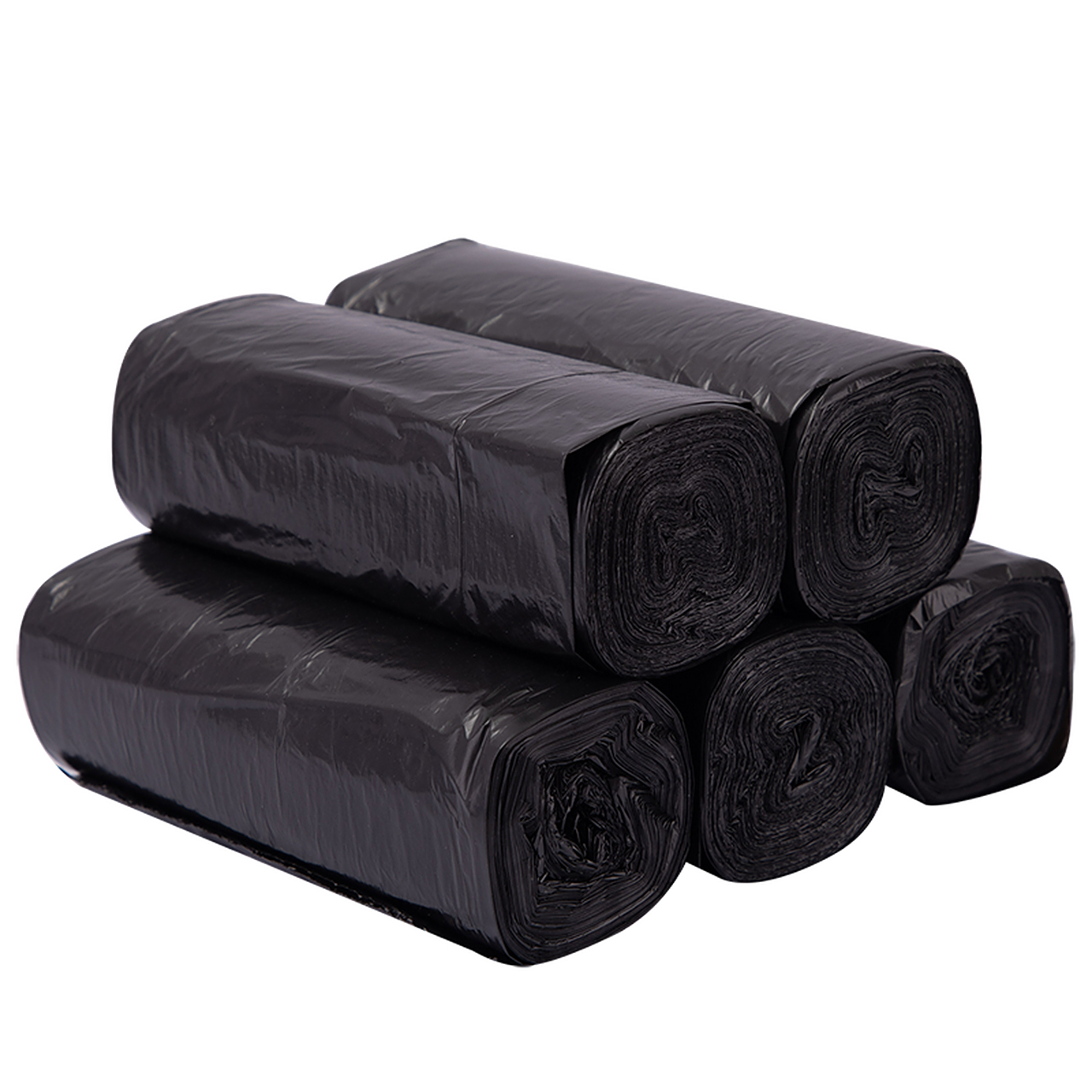 得力(deli)5卷(150只)平底点断式办公生活大容量垃圾袋40*45cm 黑色