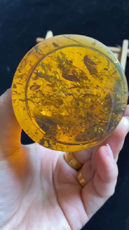 缅甸琥珀茶珀雨花厚镯心