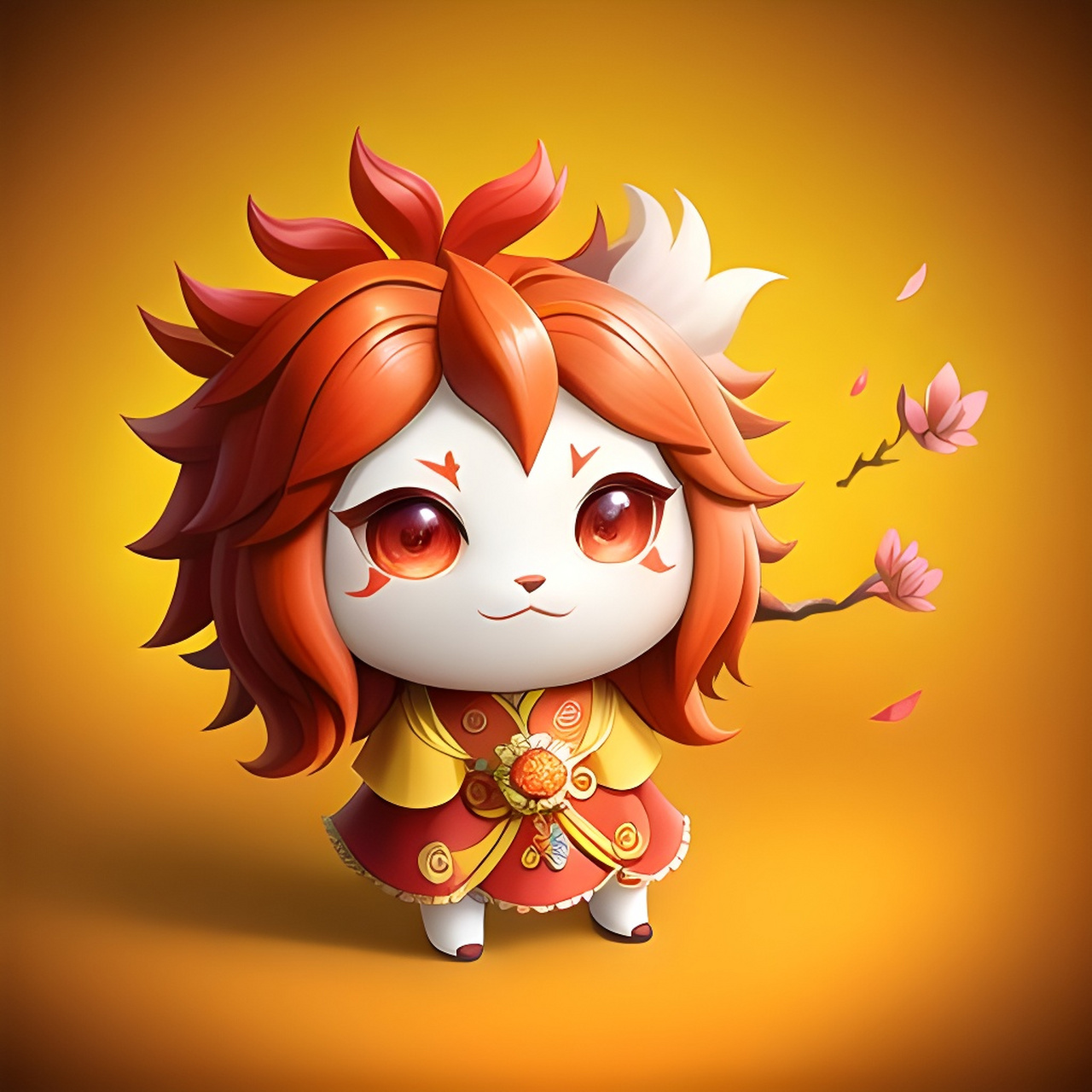 「q版火红小狮子」[比心][比心][比心] #ai共创计划#  #二次元美图