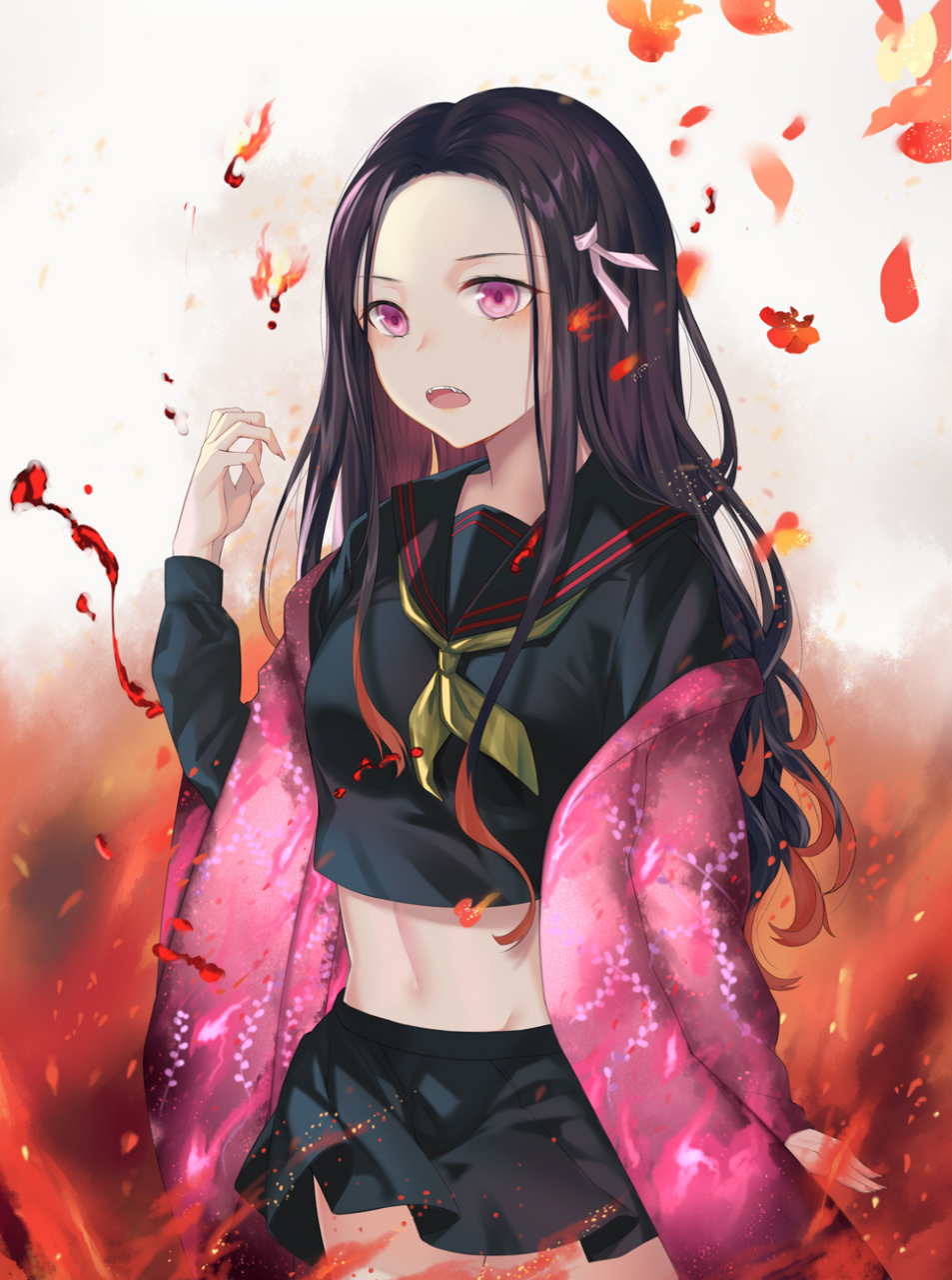 鬼灭之刃# 可爱可爱弥豆子#壁纸# #动漫插画欣赏