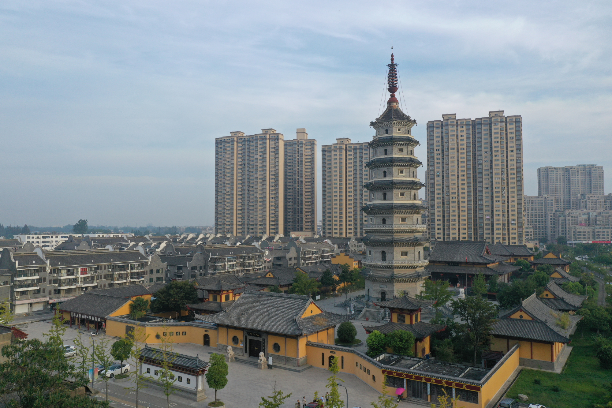 2020年9月19日,无人机拍摄的江苏涟水能仁寺