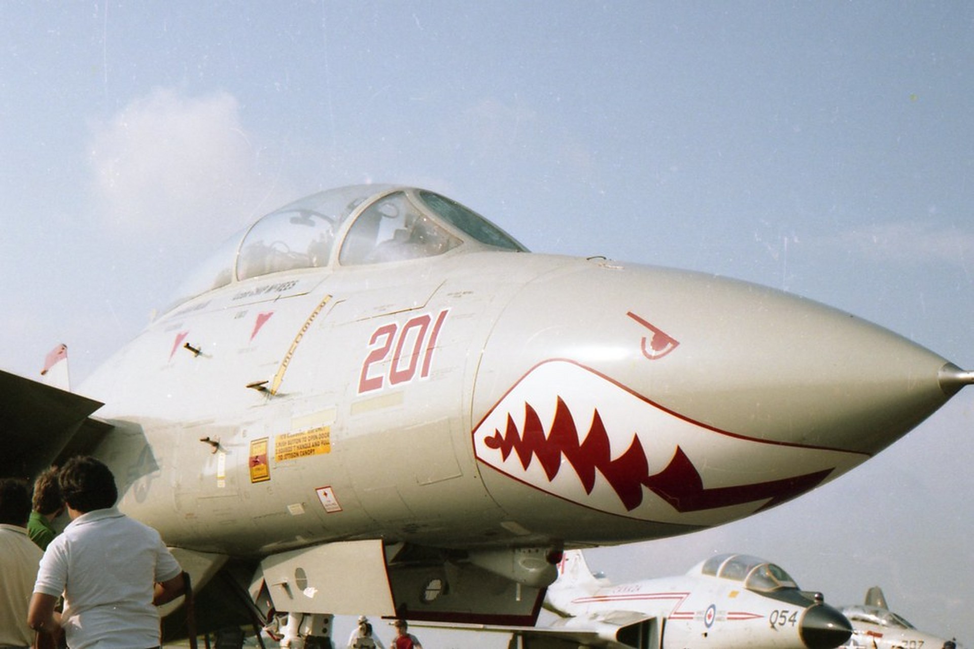 八十年代f-14a大猫战机,威武的鲨鱼头涂装  漂亮的涂装也是战斗力的