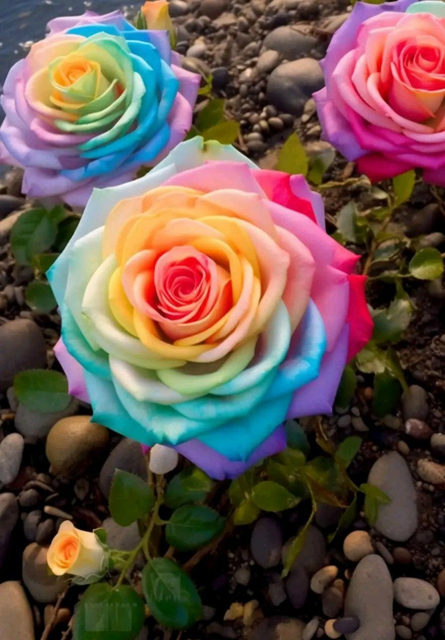 美花分享:七彩玫瑰