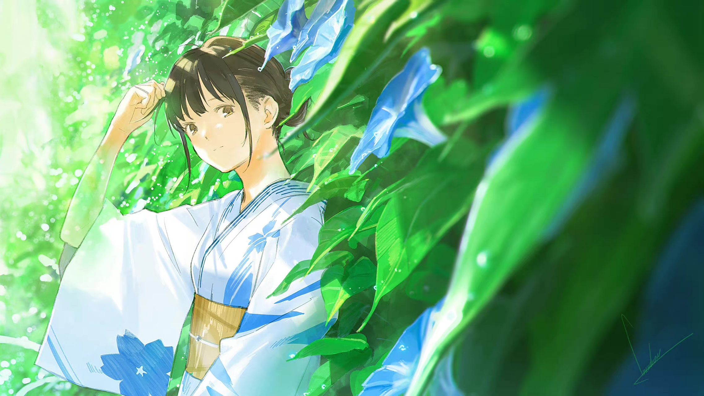 插画# 清爽治愈插画壁纸 author: loundraw