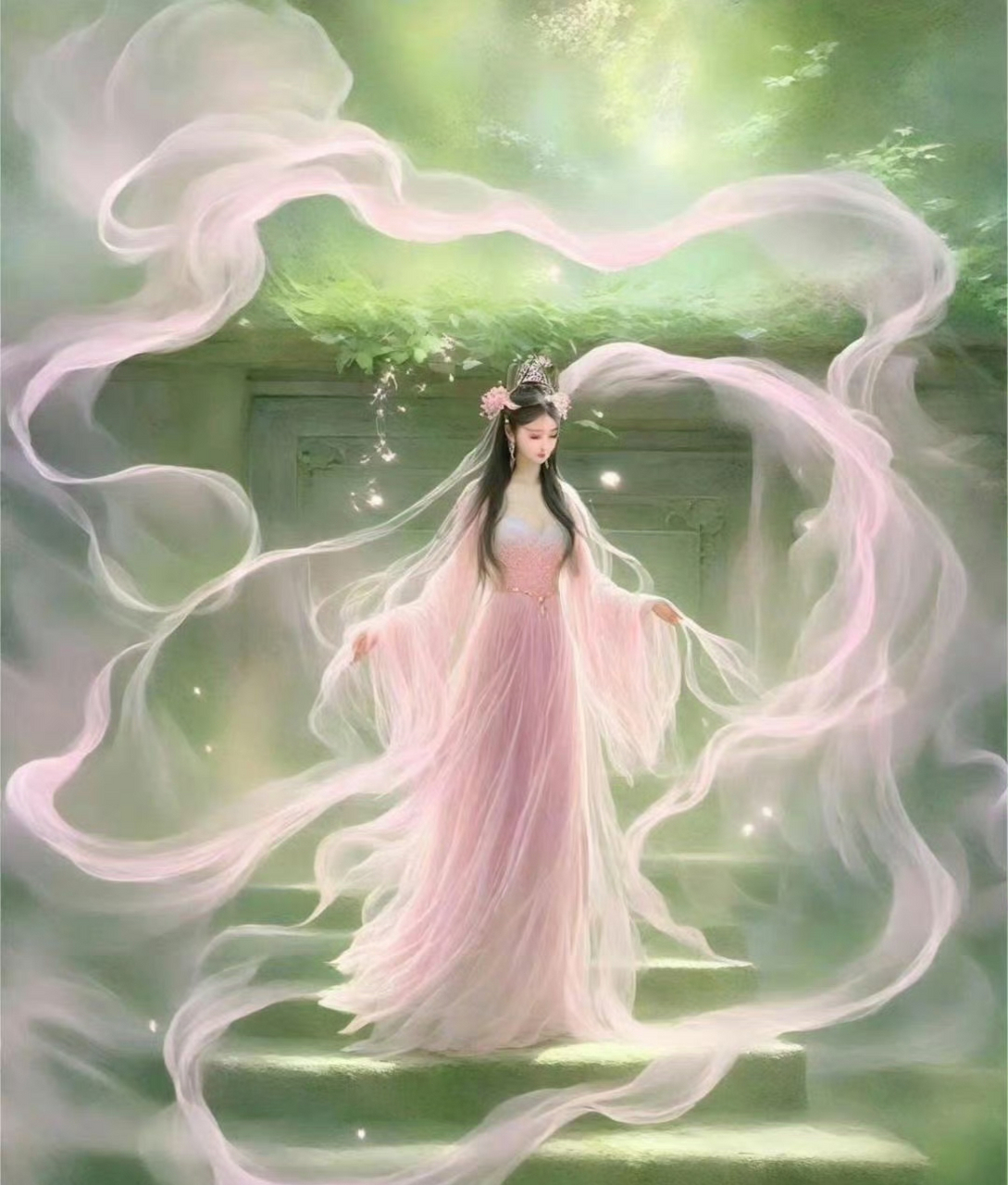 仙气飘飘古风插画唯美境意背景图 #我眼中的秋天