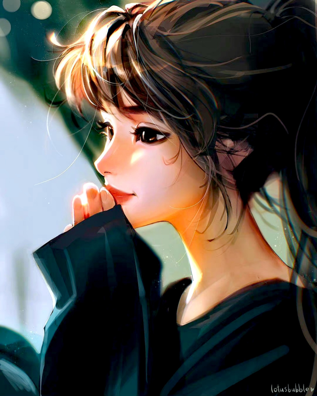 插画师lydia elaine 676767作品欣赏,当光线照耀到少女的脸庞.