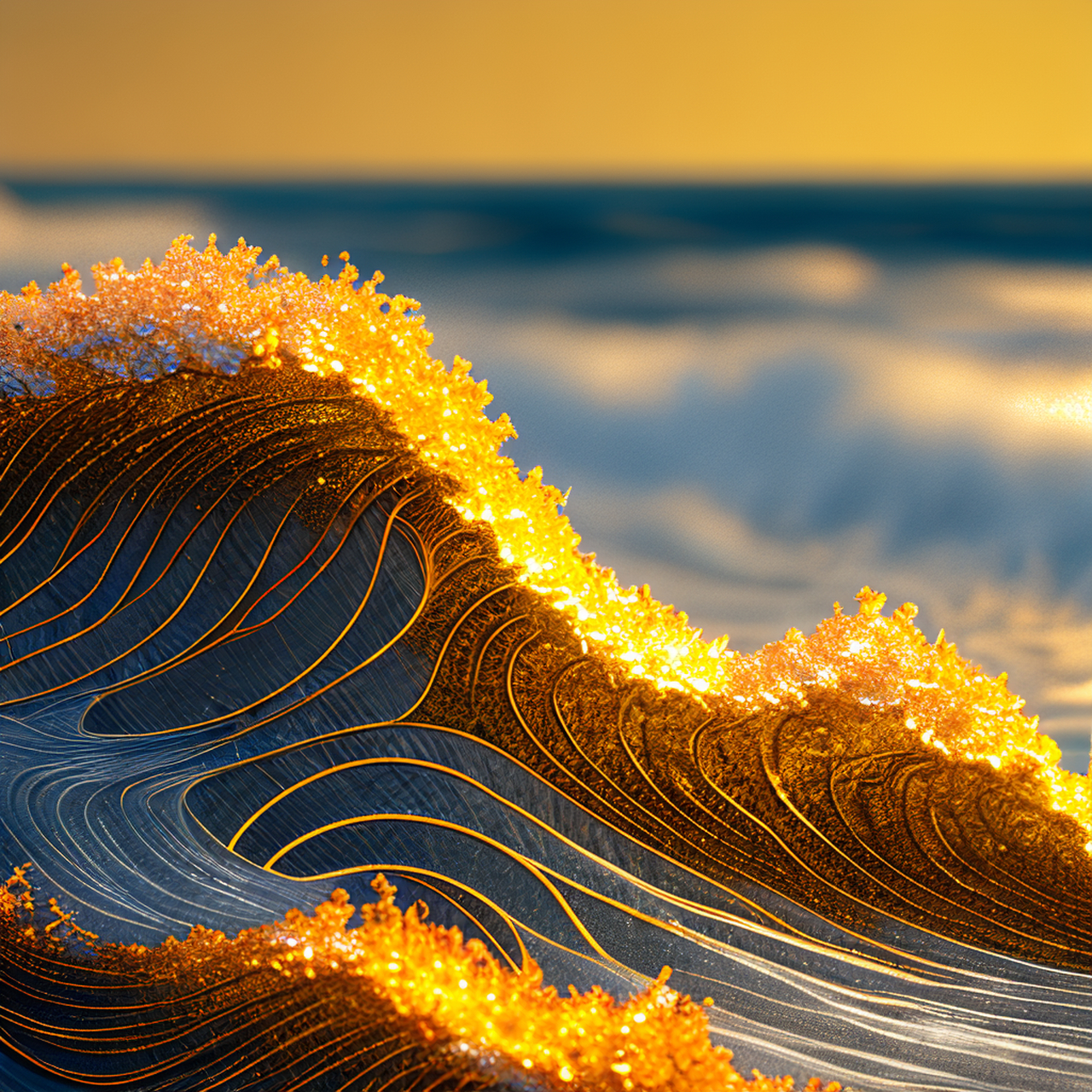 ai绘画--抽象画大海#涂鸦一格ai绘画# #ai绘画# #美术作品