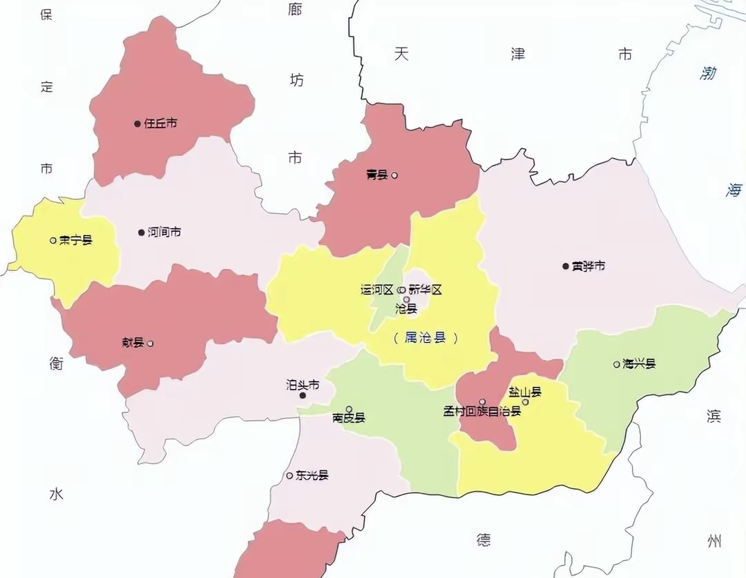 2023年新版沧州市行政地图发布