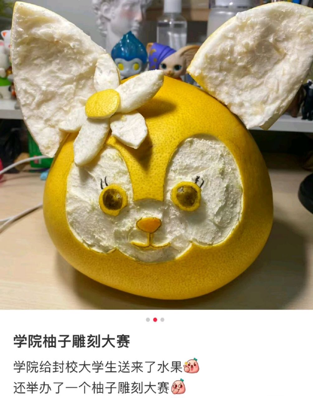 柚子雕刻大赛中的卖家秀与买家秀