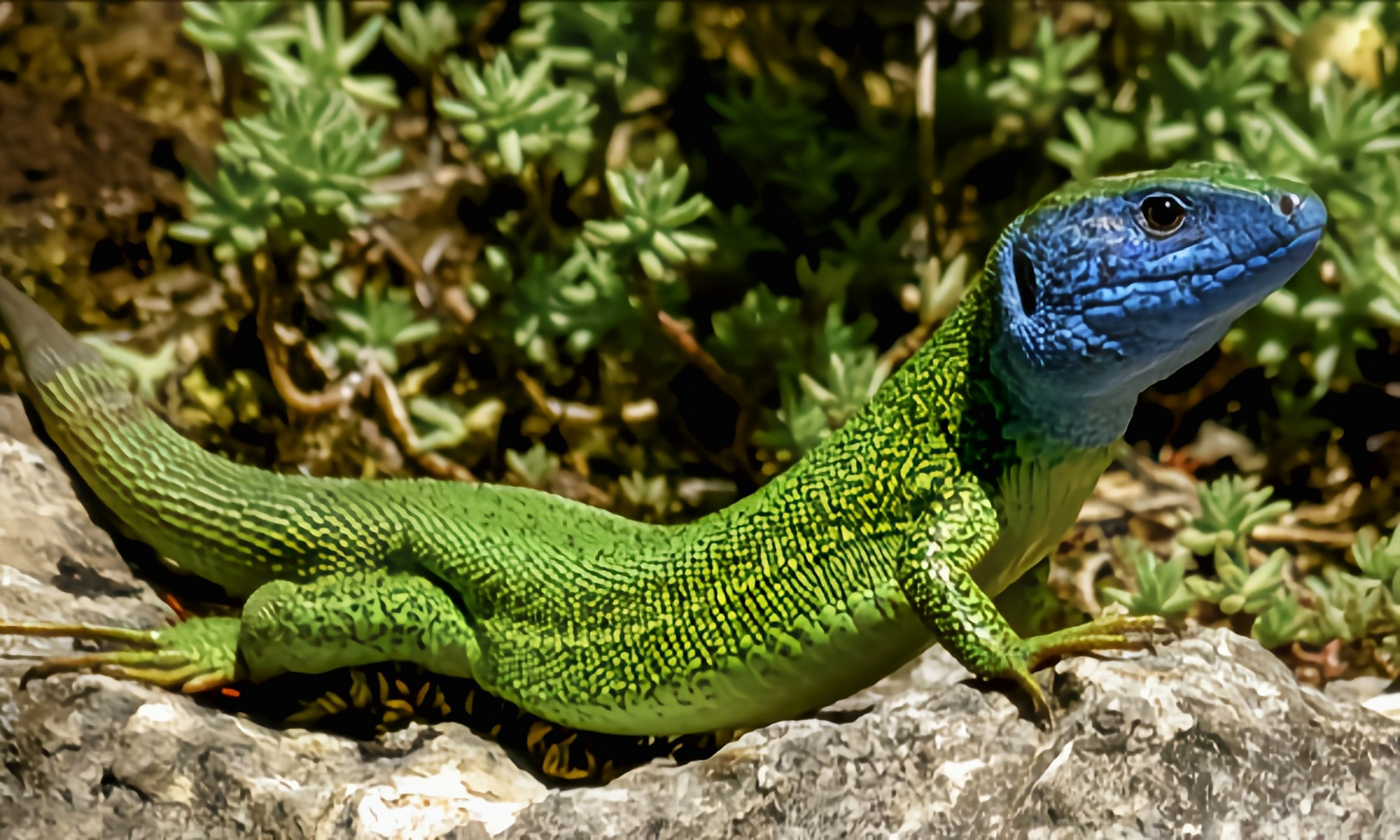 每天认识一种动物——欧洲绿蜥 欧洲绿蜥别名翠绿蜥,原产于欧洲大部分