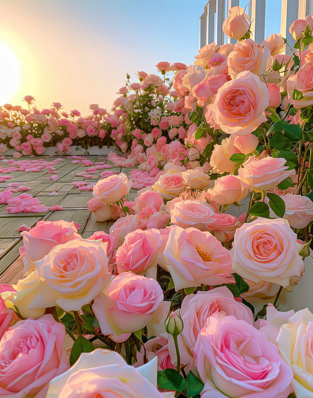 让爱不被遗忘# 浪漫花海唯美境意背景图