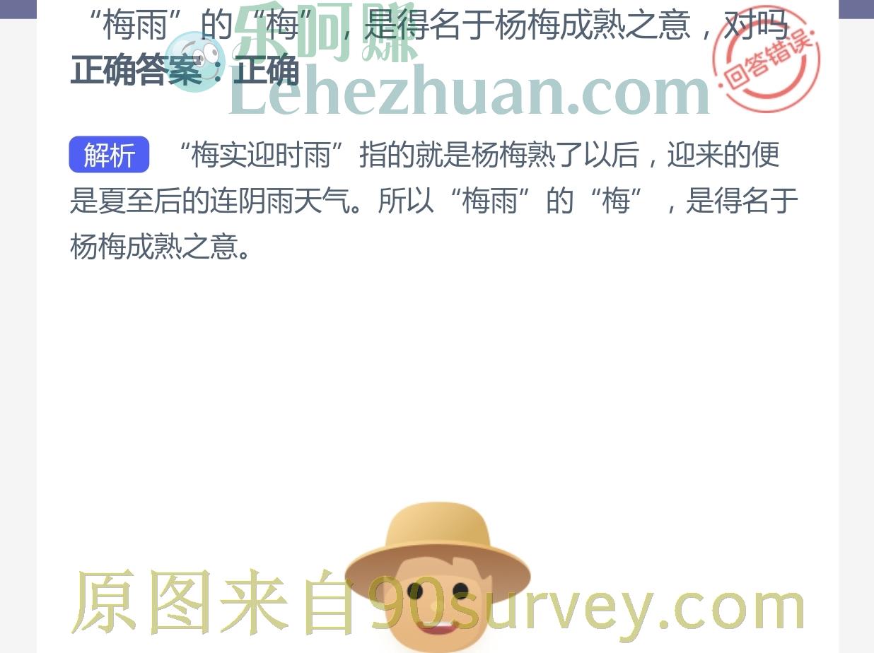"梅雨"的"梅"是得名于杨梅成熟之意吗?正确答案:是的 "梅雨"的"梅"是得名于杨梅成熟之意吗?正确答案:是的