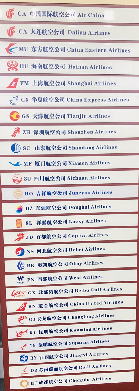 国内部分航空公司列表