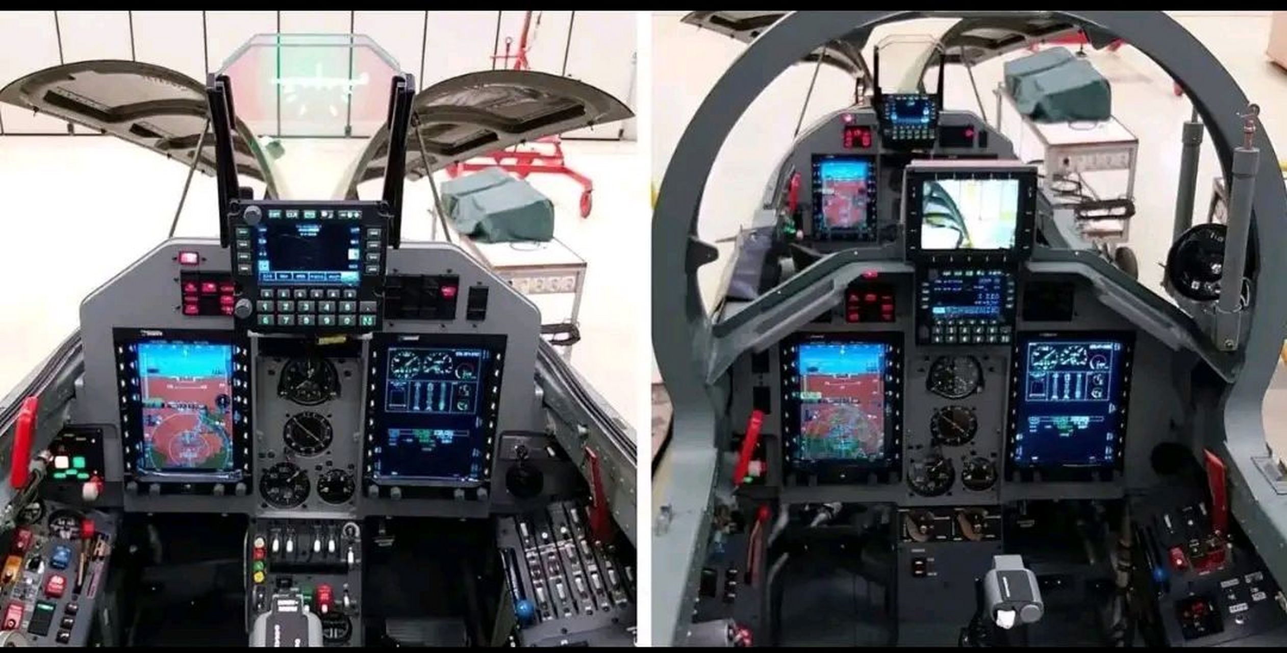 外形明显区别于英美的教练机,辨识度非常高,后期的改装现代化数字座舱
