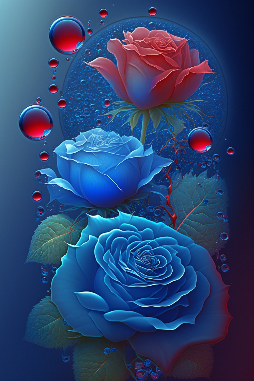 16 高清治愈美图分享:唯美蓝玫瑰