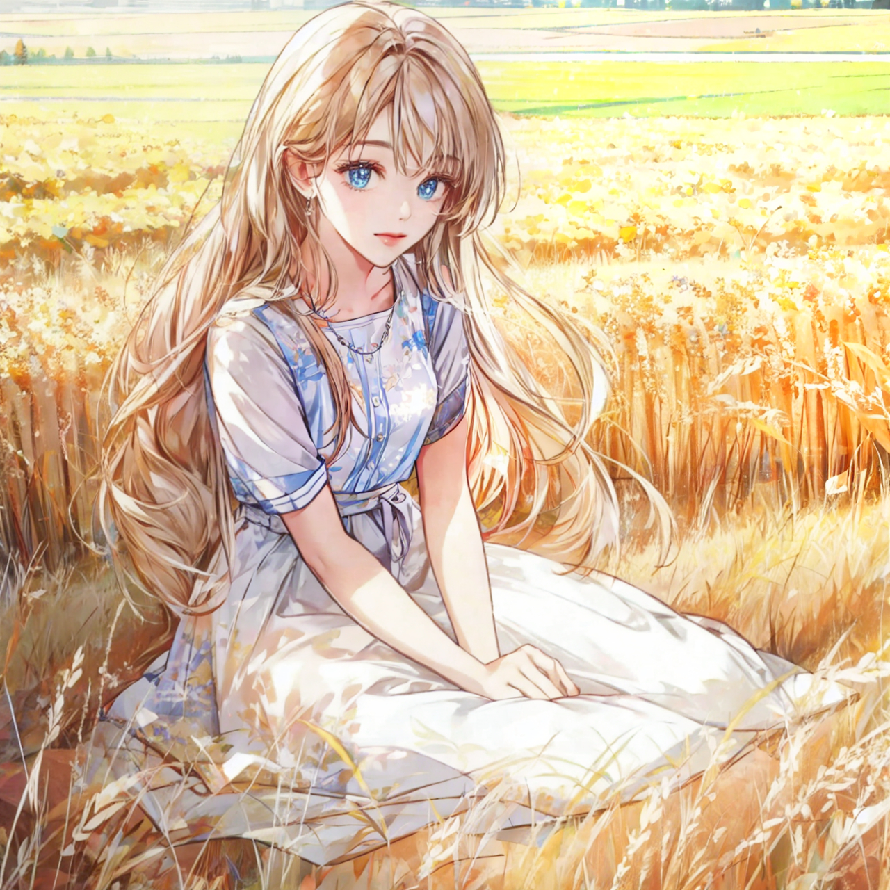 头像 第3弹 金色麦田 #美女# #ai共创计划# #动漫#  #记录美好秋天