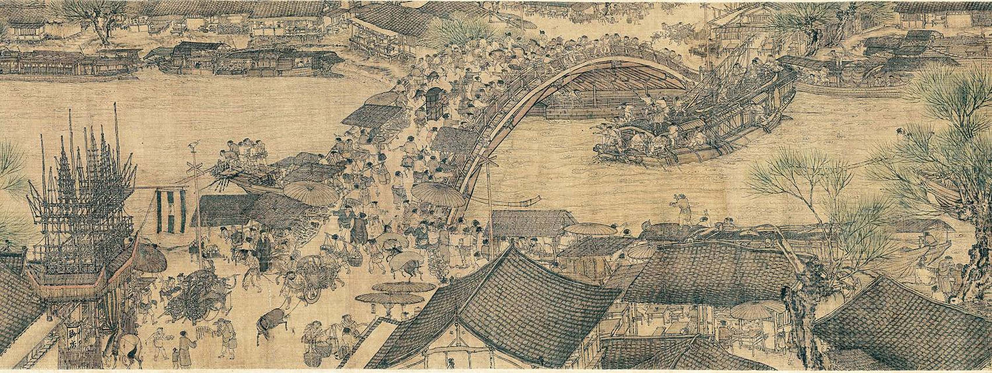 张择端《清明上河图》(局部)#传统文化# #中国画# #书画