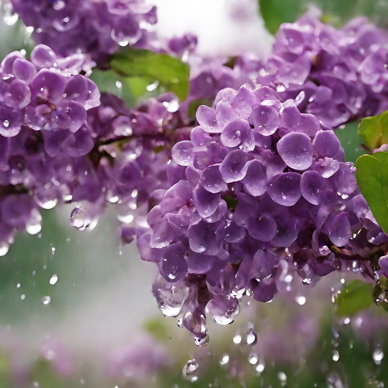 雨中的紫丁香#紫色丁香花