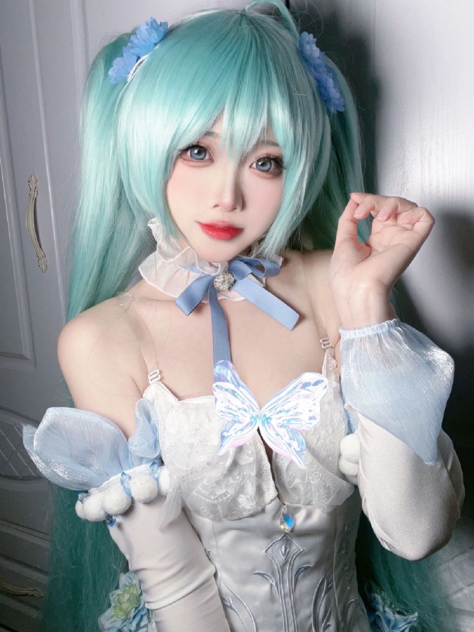 初音未来cos粉蝶花 我该如何触碰你#cos