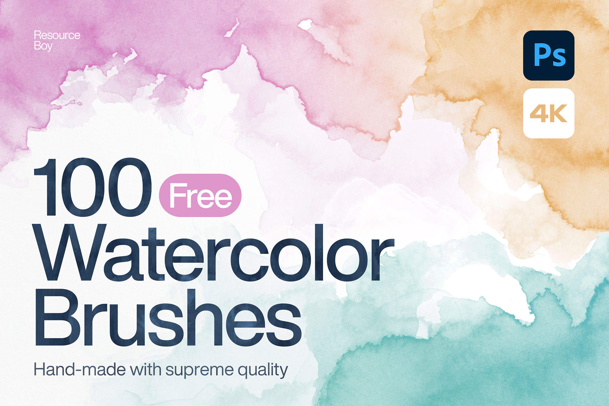 100个逼真的水彩PS笔刷 Watercolor Photoshop Brushes