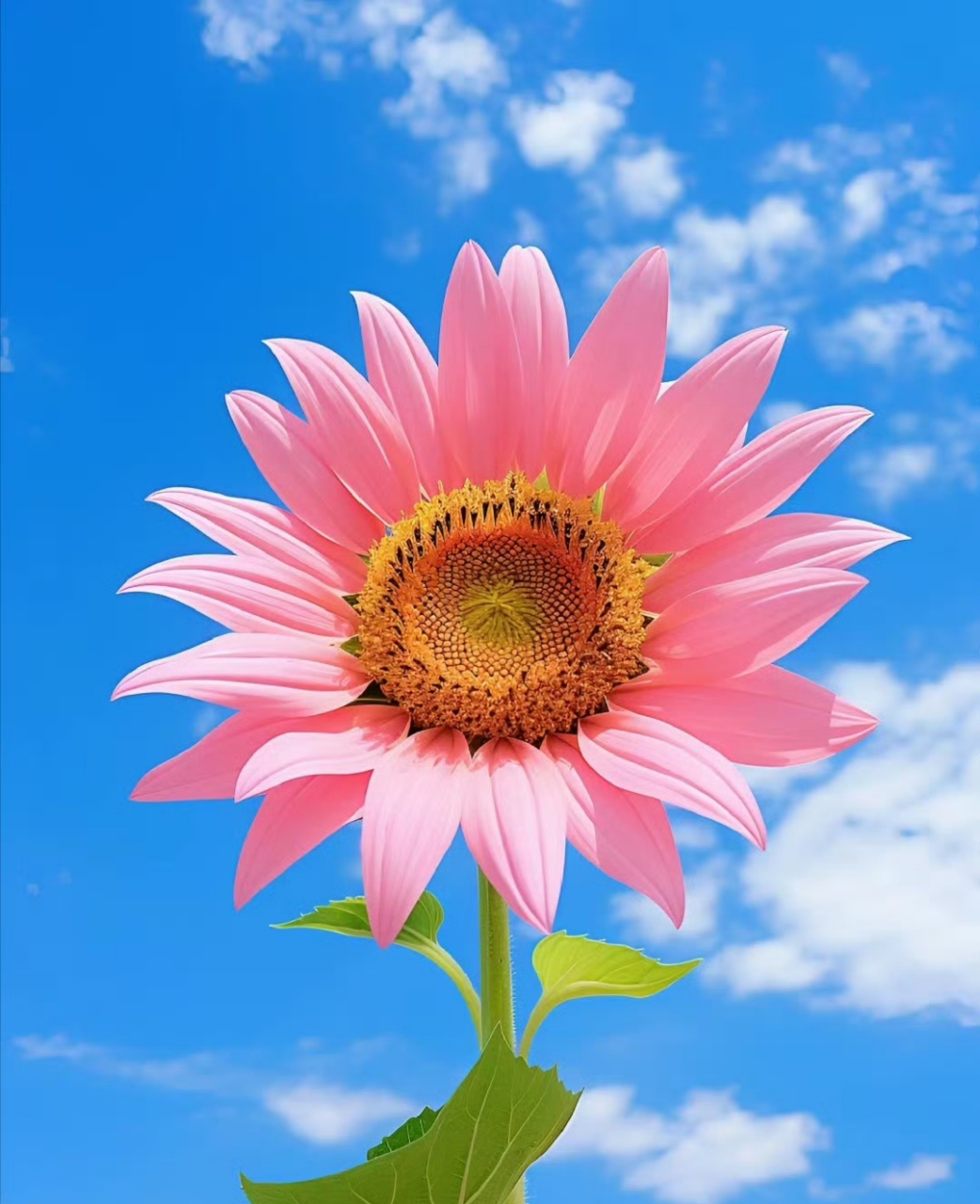 粉色的向日葵盛开时,最美最好的时光! #全民ai创作节
