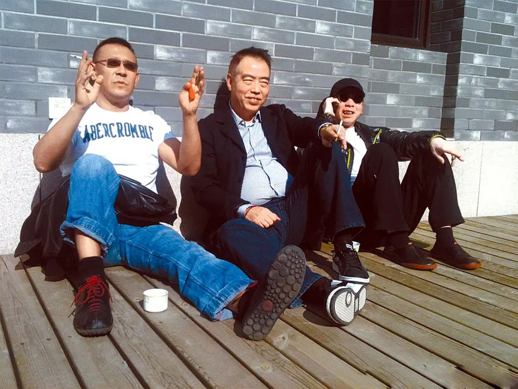 名导老照片:左起姜文,陈凯歌,冯小刚