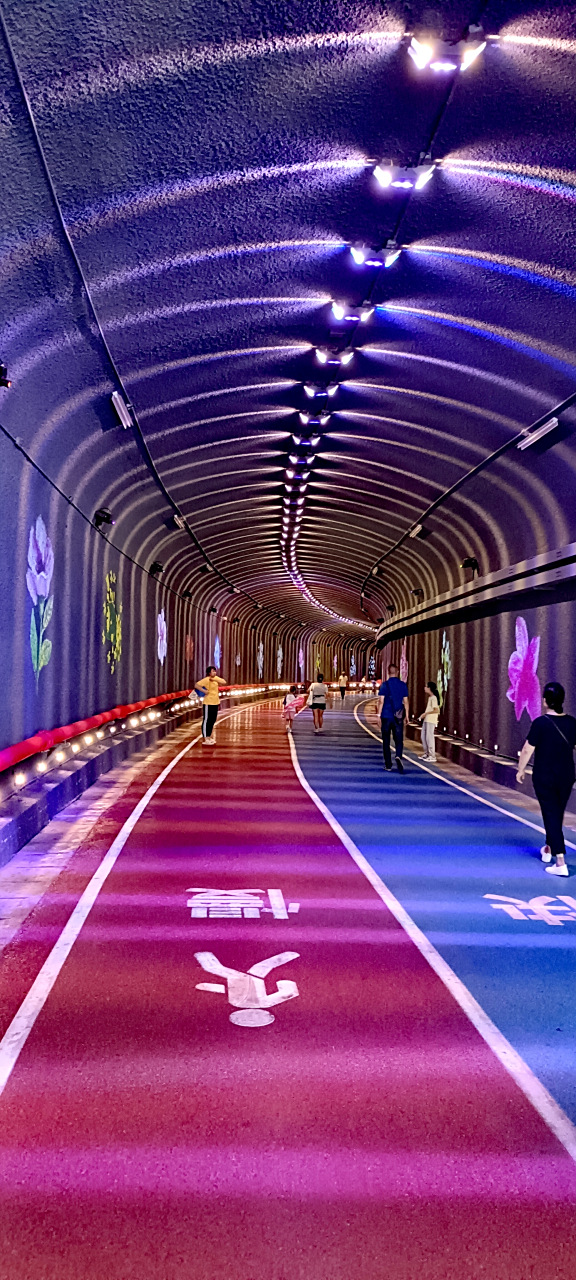 重庆新晋的网红打卡点,(大田湾彩虹隧道)位置就在学田湾体育馆外围