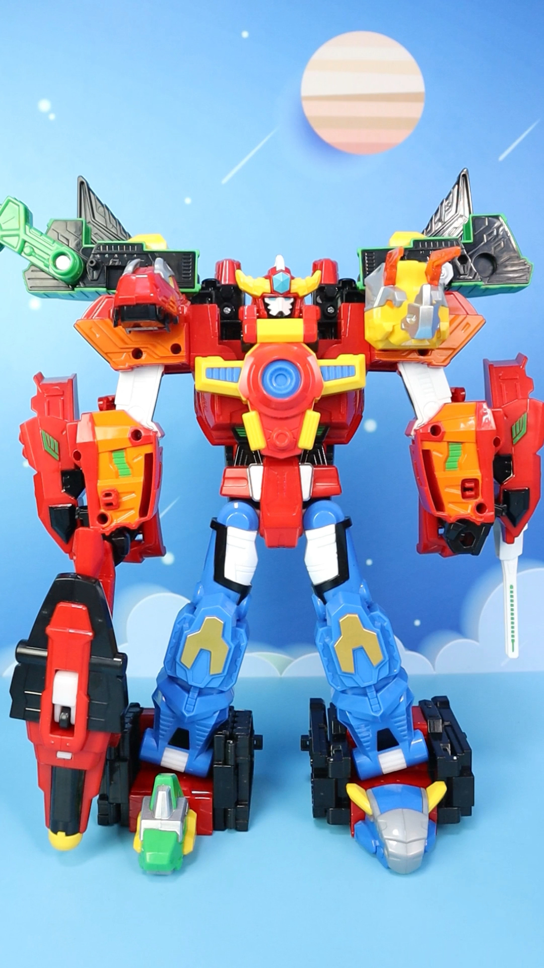 龙装战甲四合体机器人,心奇爆龙战车玩具!