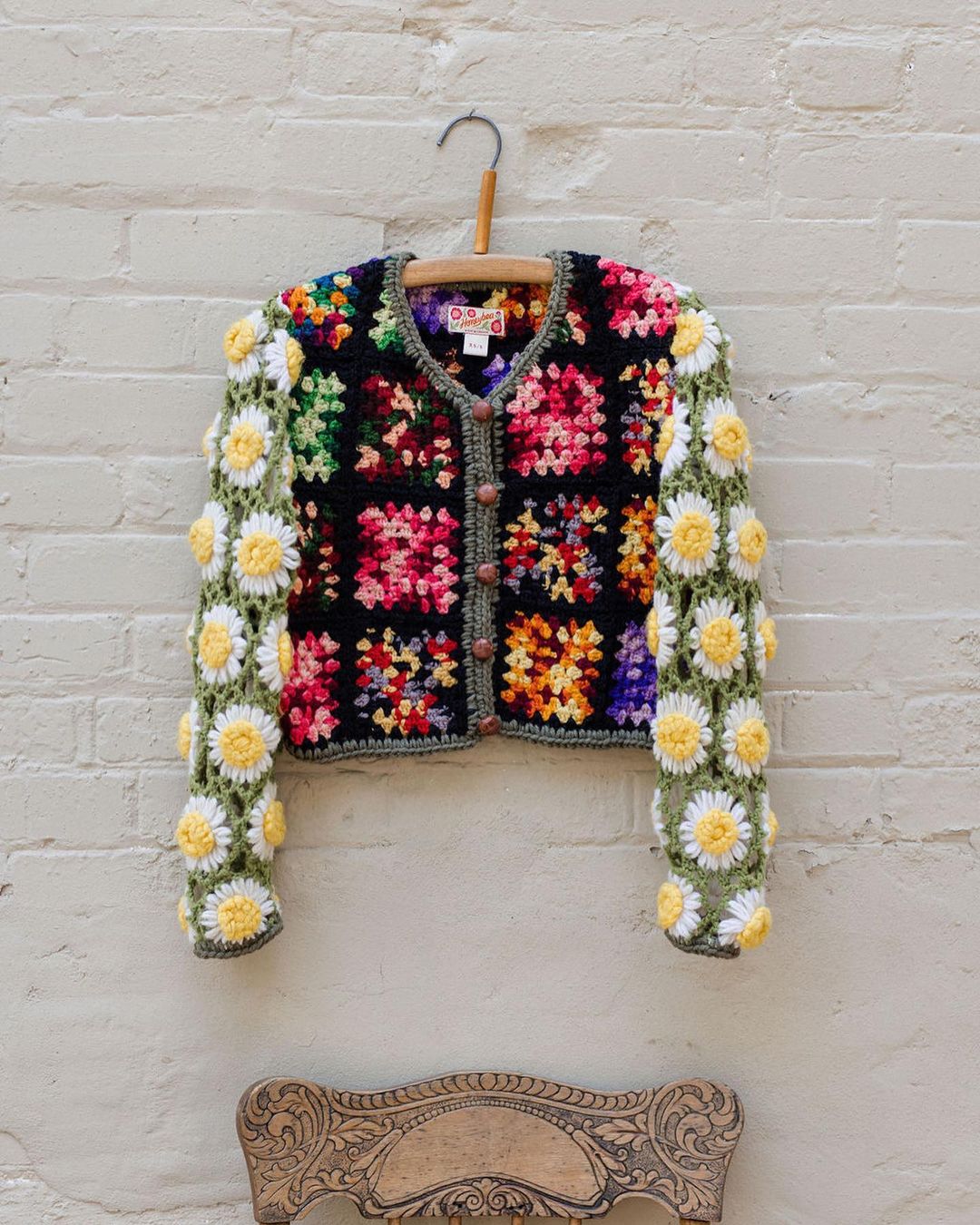 钩针编织拼接毛衣花样图解教程