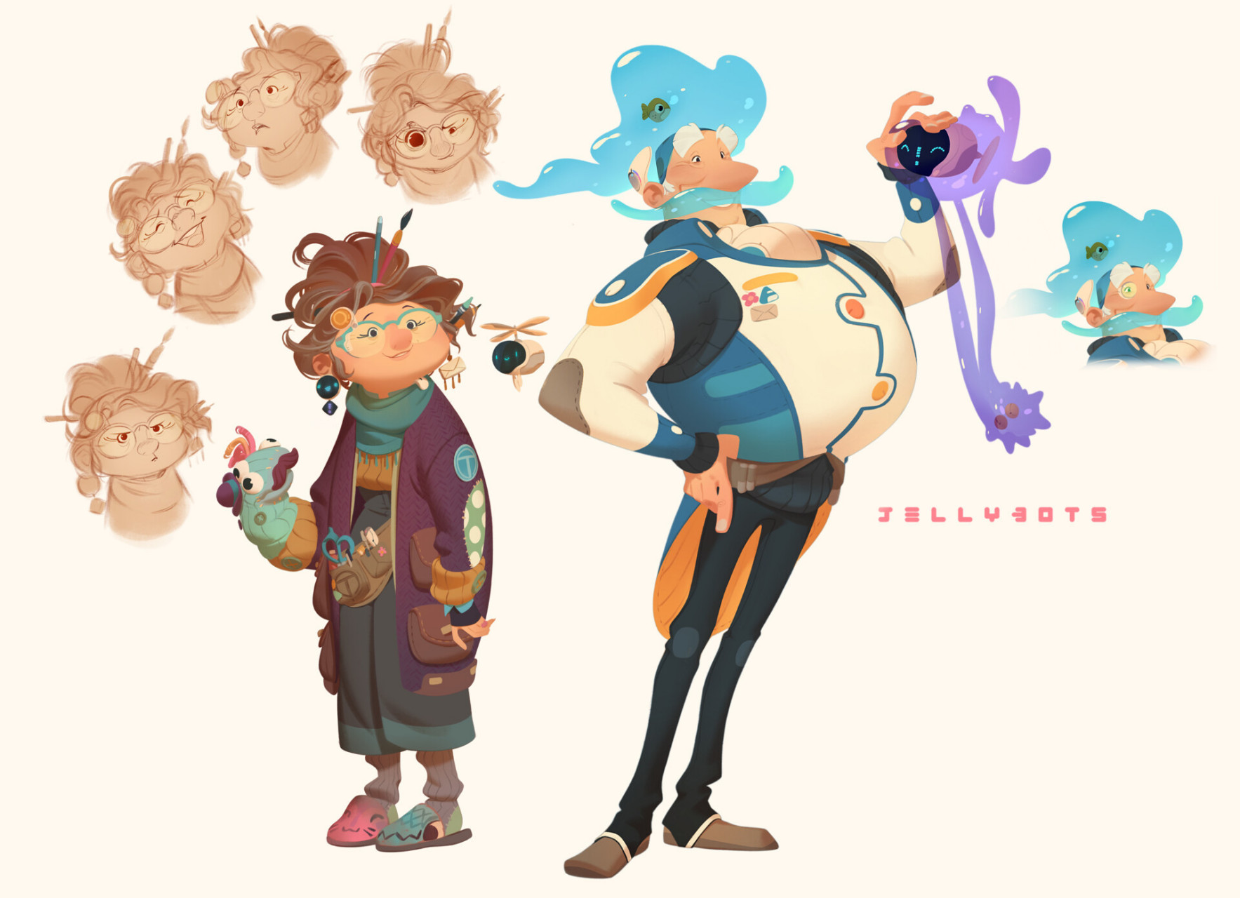 色彩通透的美式卡通角色设计 画师:nicholas kole  676767#绘画