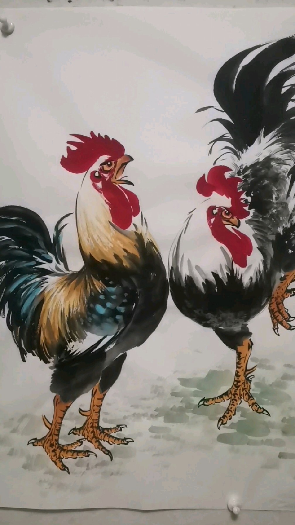 最著名的公鸡国画图片
